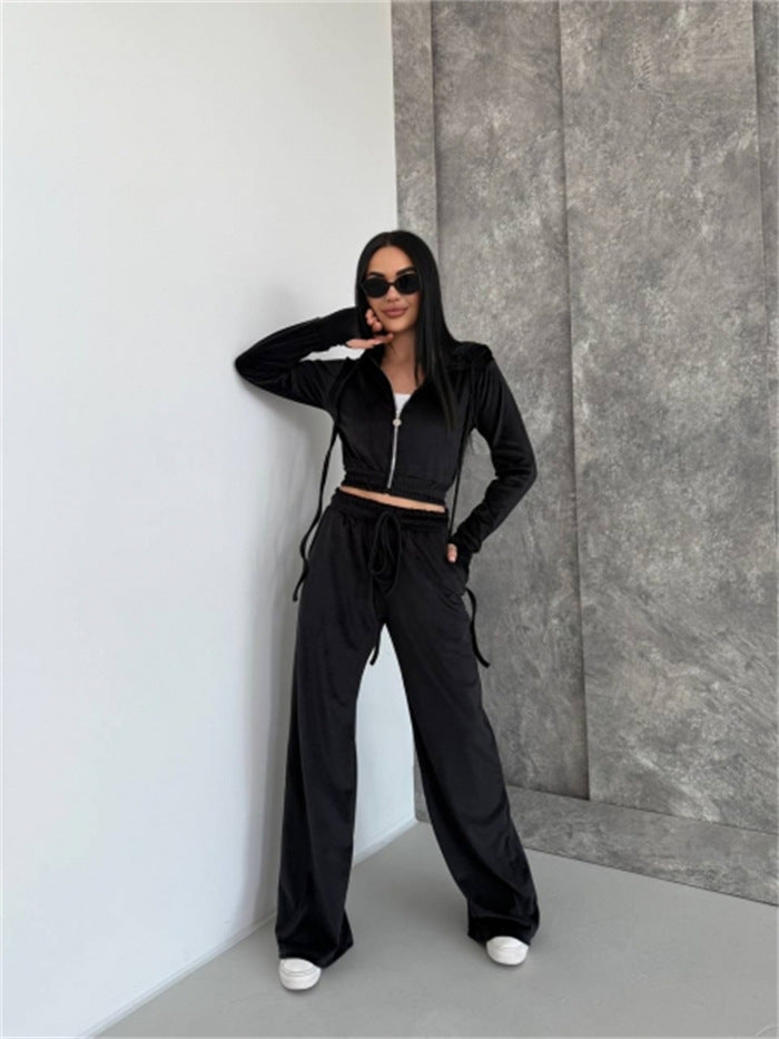 Costume loungewear en polaire décontracté pour femmes Chic und Stil