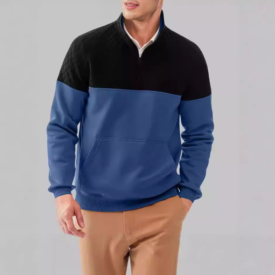 Pull-over en polaire pour hommes avec détails matelassés et col haut Chic und Stil