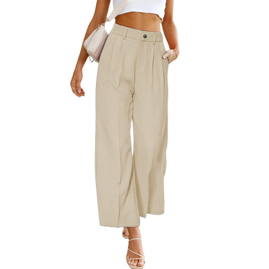 Pantalon taille haute ample pour femme avec plis Chic und Stil