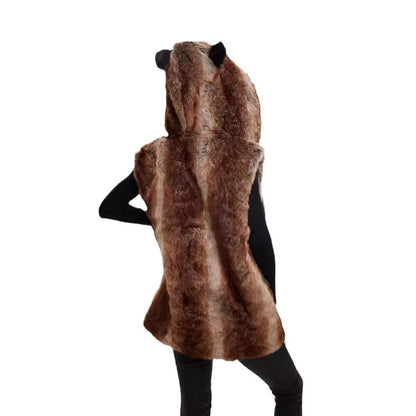 Dames Design de gilet en polaire avec capuche Chic und Stil