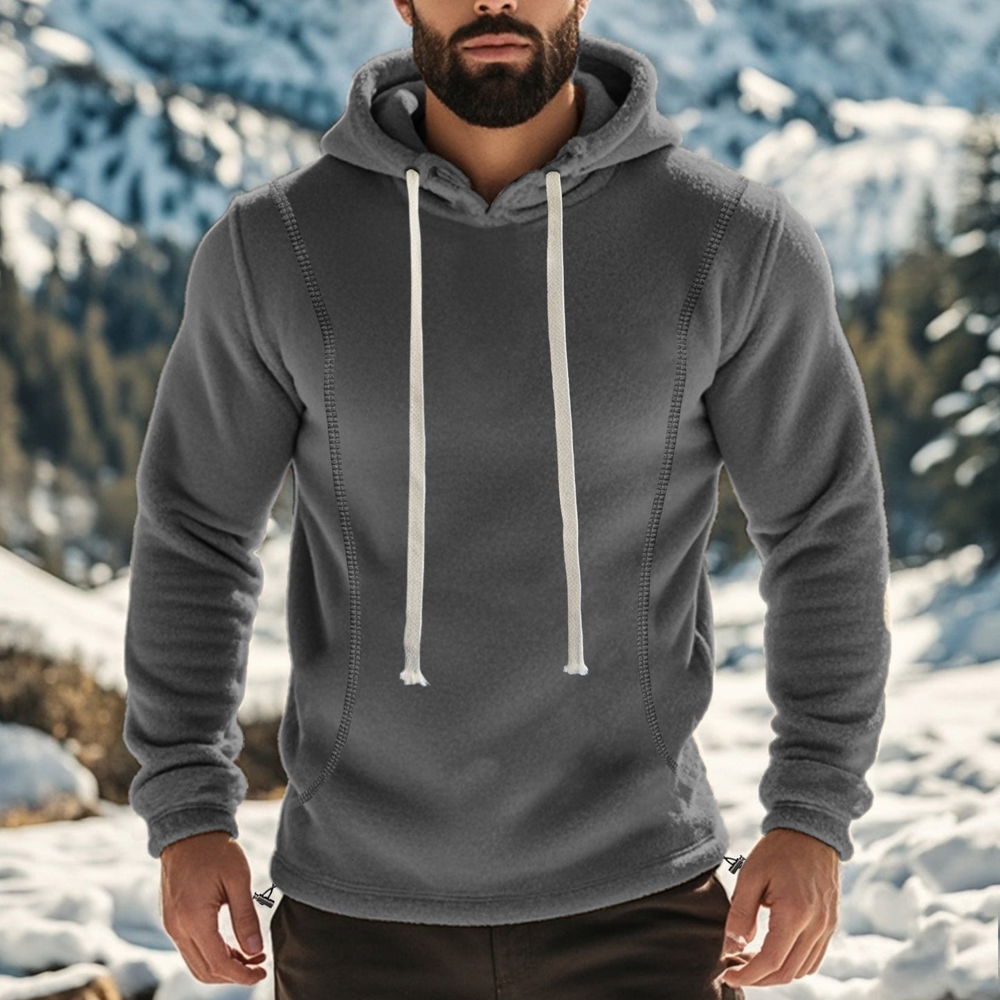 Homme pull à capuche en polaire confortable avec des éléments sportifs Chic und Stil