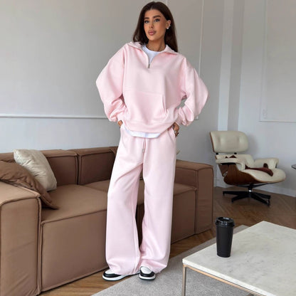 Dames Casual Oversized Hoodie et pantalon relax large Set Chic und Stil