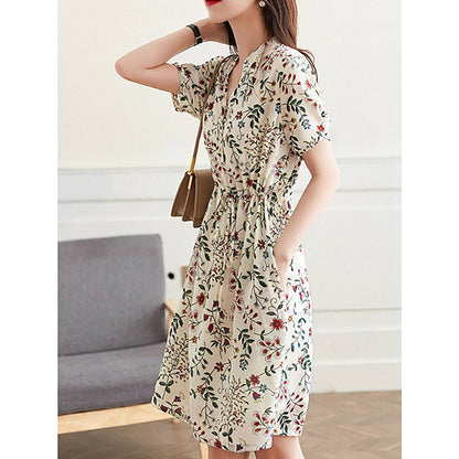 Robe portefeuille imprimée florale pour femme Chic und Stil