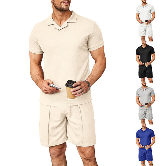 Ensemble polo et shorts de loisirs pour hommes en matériau respirant Chic und Stil