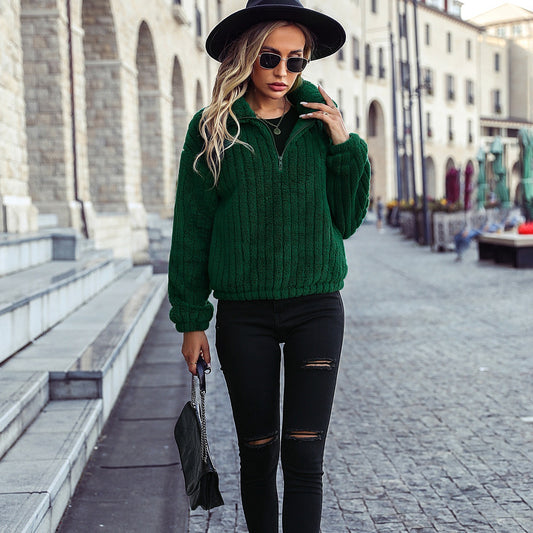 Pull-over en polaire pour femmes dans un style décontracté Chic und Stil