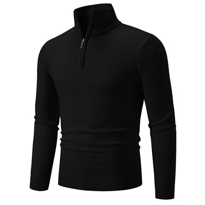 Knitted pullover for men with high collar and zipper Chic und Stil