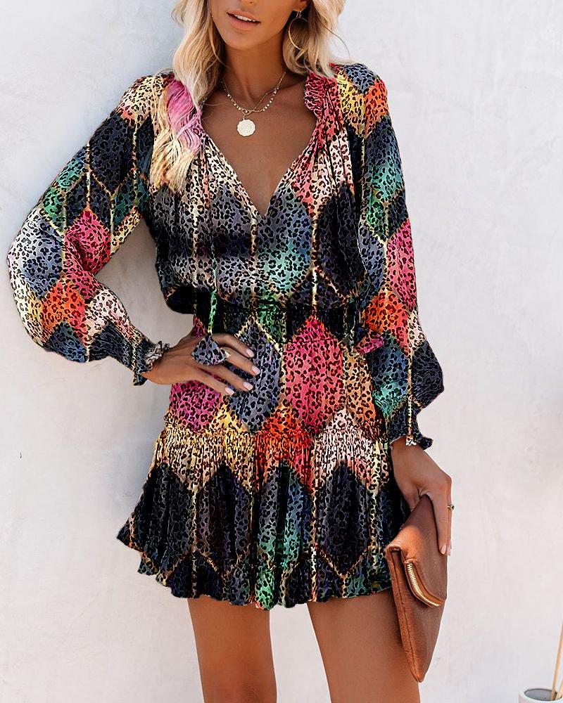 Women's Elegant Chic and Style Ruffled Floral Mini Dress