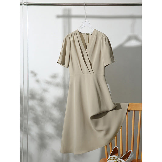 Robe midi plissée pour femmes avec manches bouffantes Chic und Stil