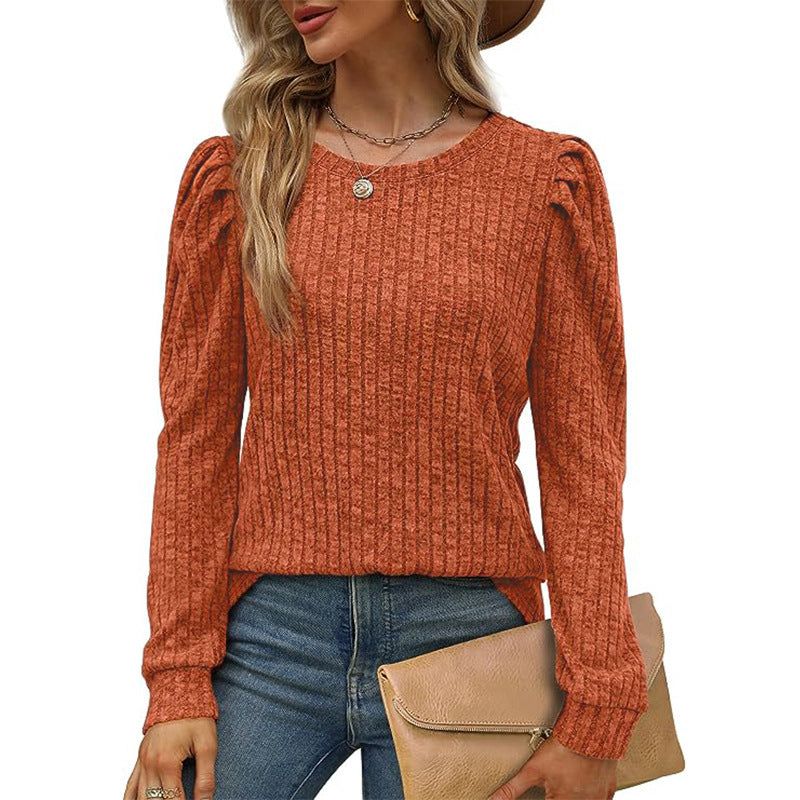Pull à manches bouffantes texturé Chic und Stil pour femmes