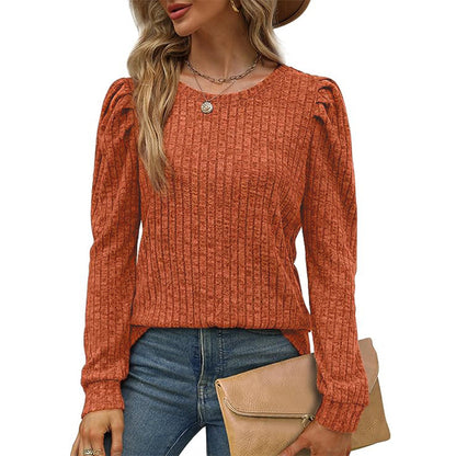 Pull à manches bouffantes texturé Chic und Stil pour femmes
