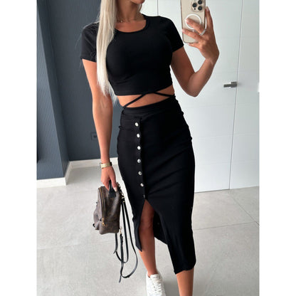 Robe midi en tricot côtelé pour femmes Chic und Stil
