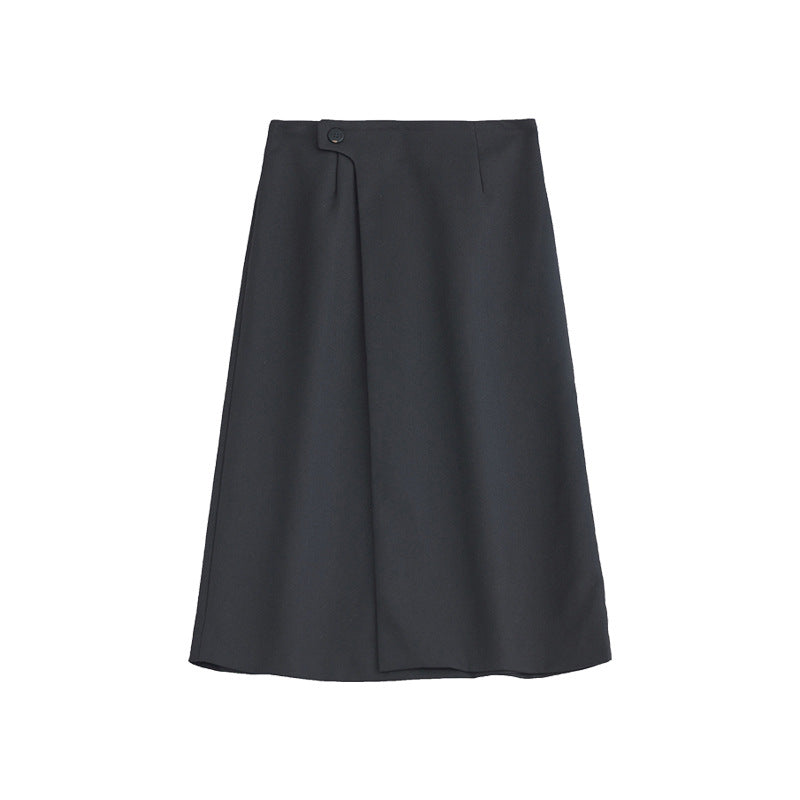 A-line midi skirt for women with button detail on the side Chic und Stil