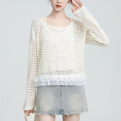 Femme pull léger avec détail volants Chic und Stil