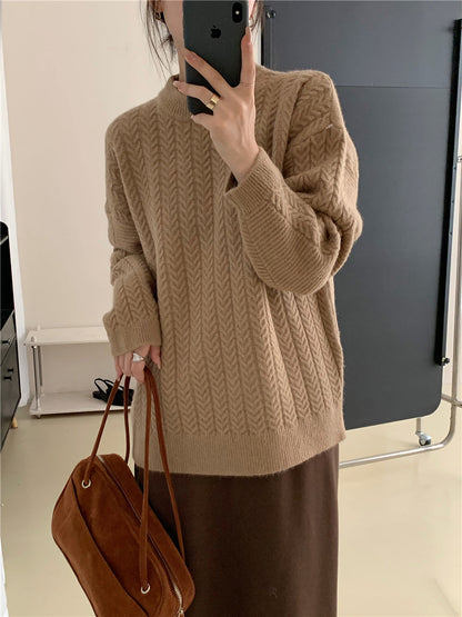 Pull en tricot pour femmes avec un motif torsadé structuré et une coupe décontractée Chic und Stil