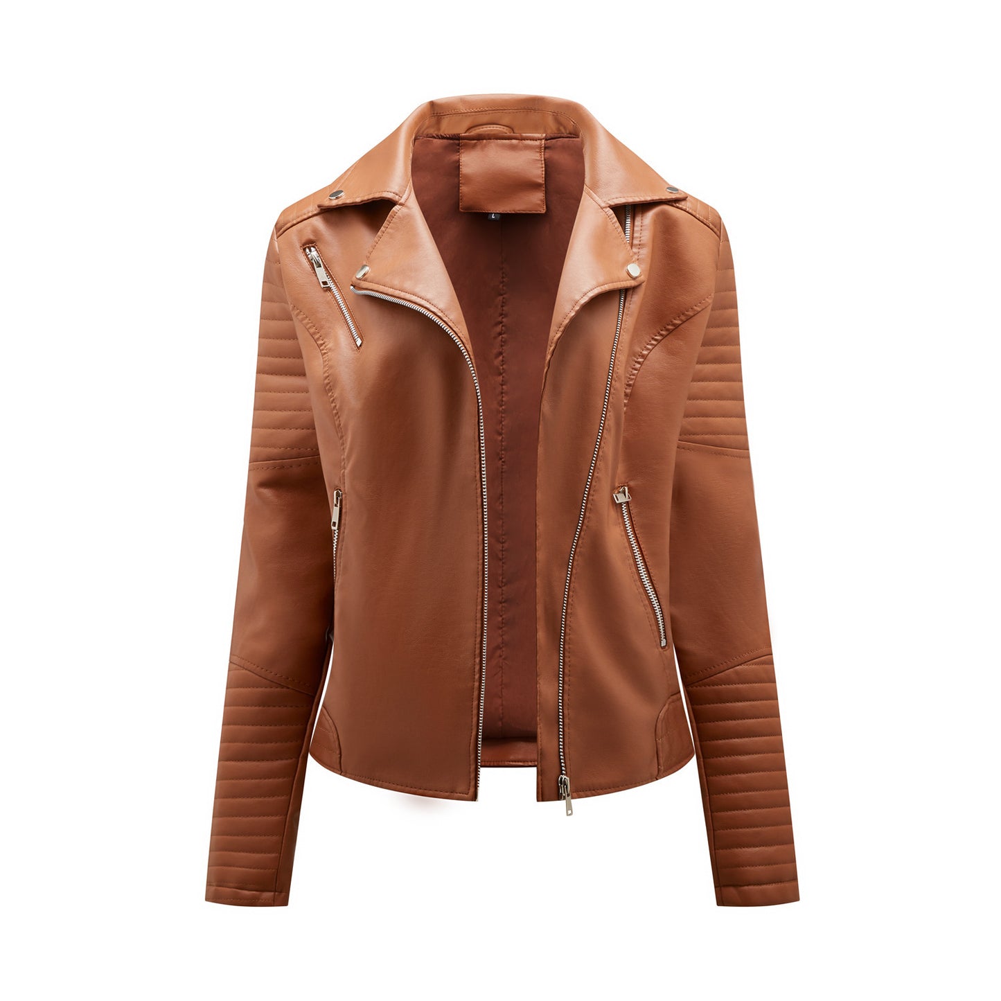 Biker jacket in faux leather for women with striking stitching details Chic and Style