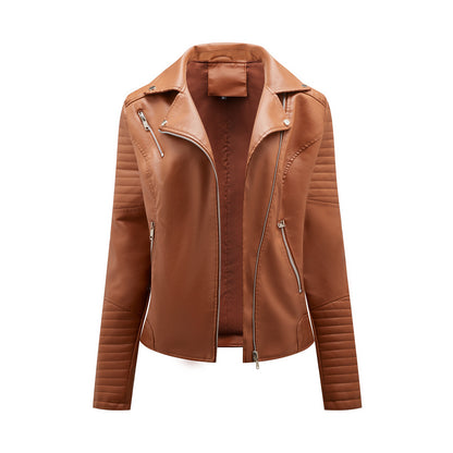 Biker jacket in faux leather for women with striking stitching details Chic and Style