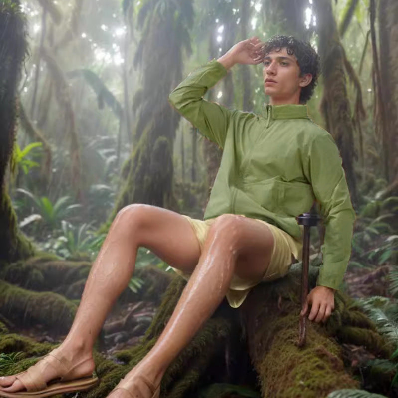 Functional transition jacket for men with adjustable collar Chic und Stil