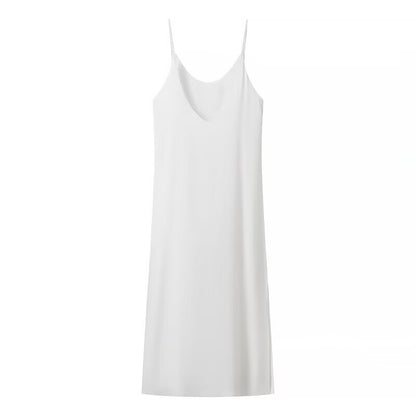 Robe maxi femme avec fente latérale et bretelles modernes Chic und Stil