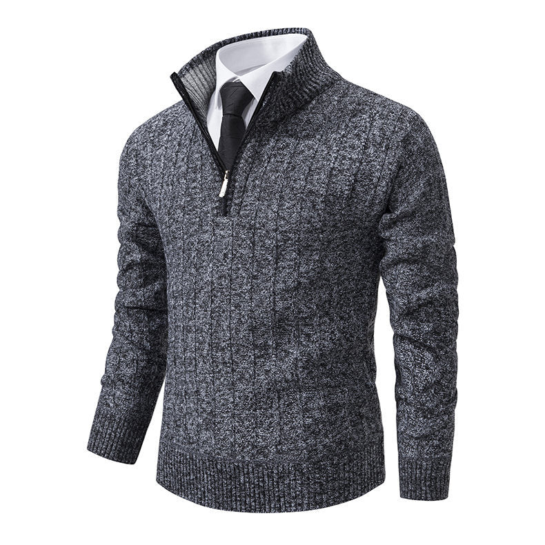 Hommes pull en tricot élégant avec demi-fermeture éclair Chic und Stil