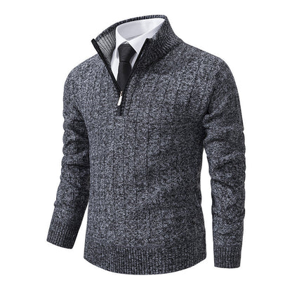Hommes pull en tricot élégant avec demi-fermeture éclair Chic und Stil