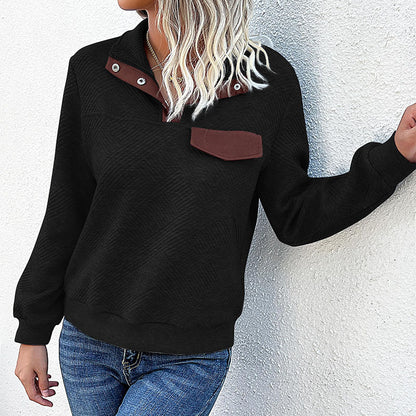 Femme pull à col montant tendance Chic und Stil
