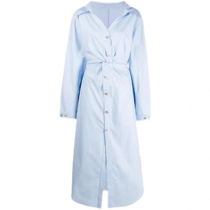 Robe chemise à boutons pour femmes avec taille nouée Chic und Stil