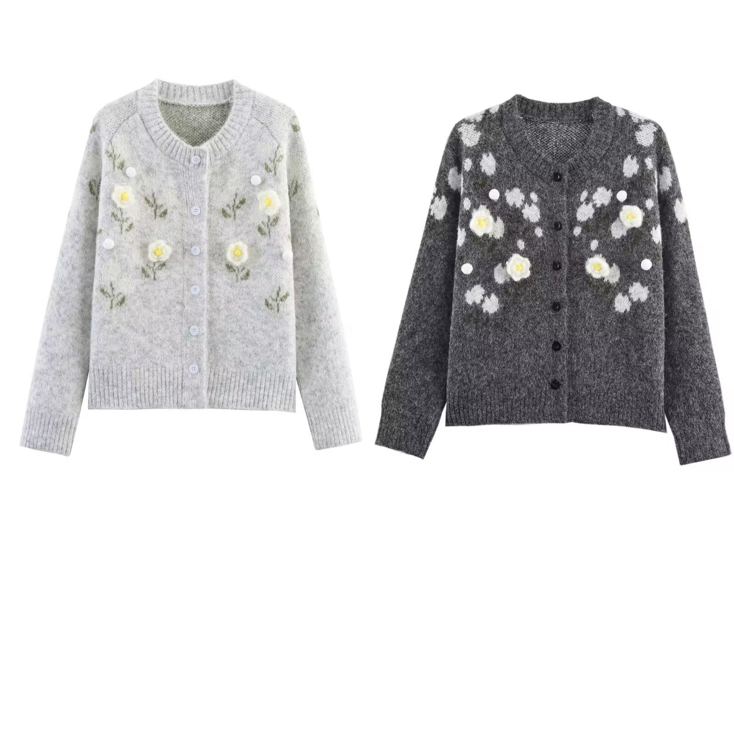 Dames cardigan avec design floral et boutons Chic und Stil