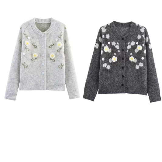 Dames cardigan avec design floral et boutons Chic und Stil