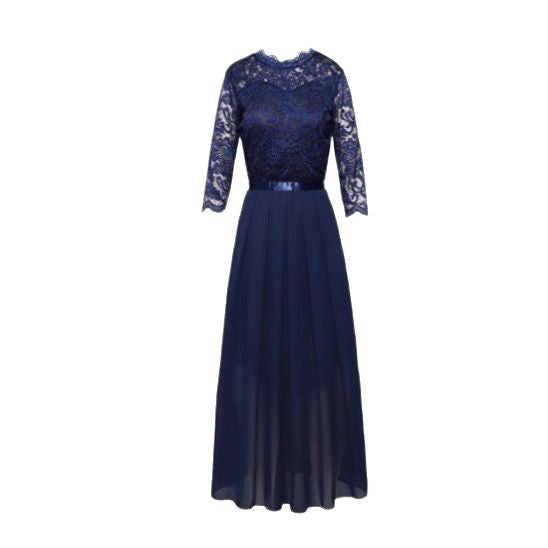 Robe de soirée élégante pour dames avec haut en dentelle et jupe fluide Chic und Stil