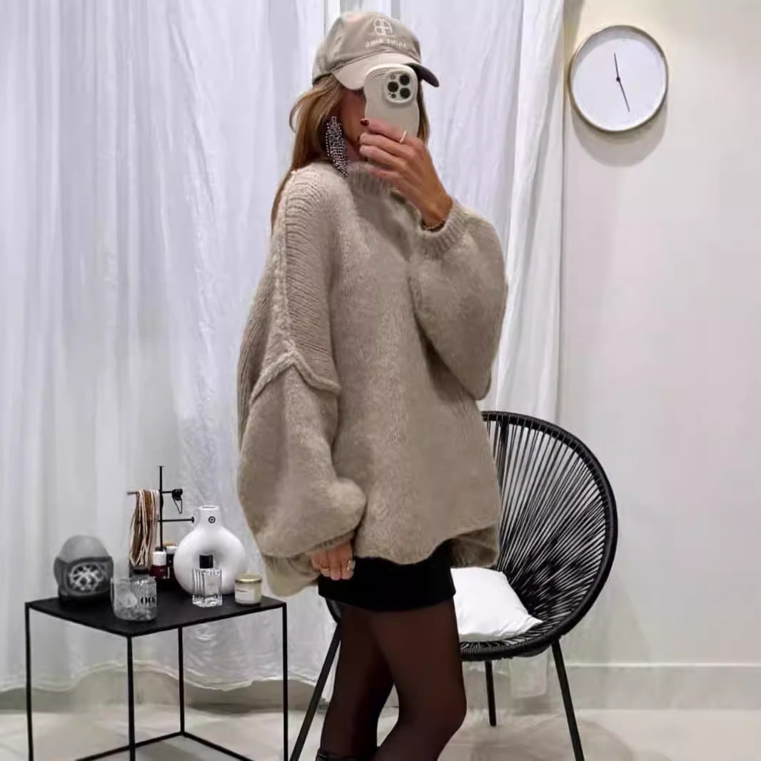 Femme pull oversize douillet avec des manches larges et tricot texturé Chic und Stil