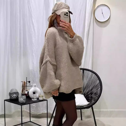 Femme pull oversize douillet avec des manches larges et tricot texturé Chic und Stil