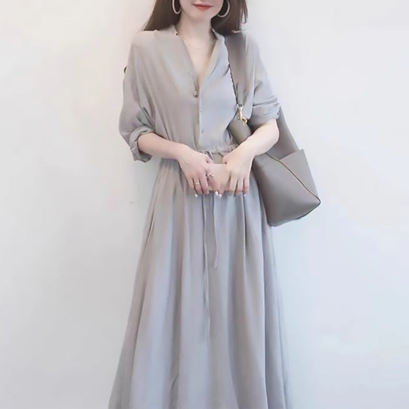 Robe midi boutonnée décontractée pour femme Chic und Stil
