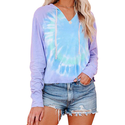 Pull à capuche décontracté pour femmes avec un design moderne tie-dye Chic und Stil