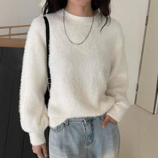 Dames Pull Douillet Tendance à Coupe Largue Chic und Stil