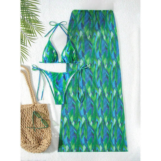 Women's triangle bikini set with matching cover-up Chic and Style