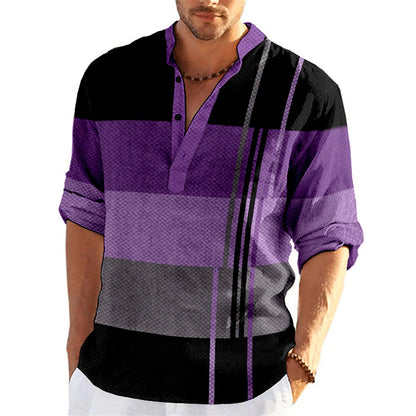 Chemise popover rayée décontractée pour hommes Chic und Stil