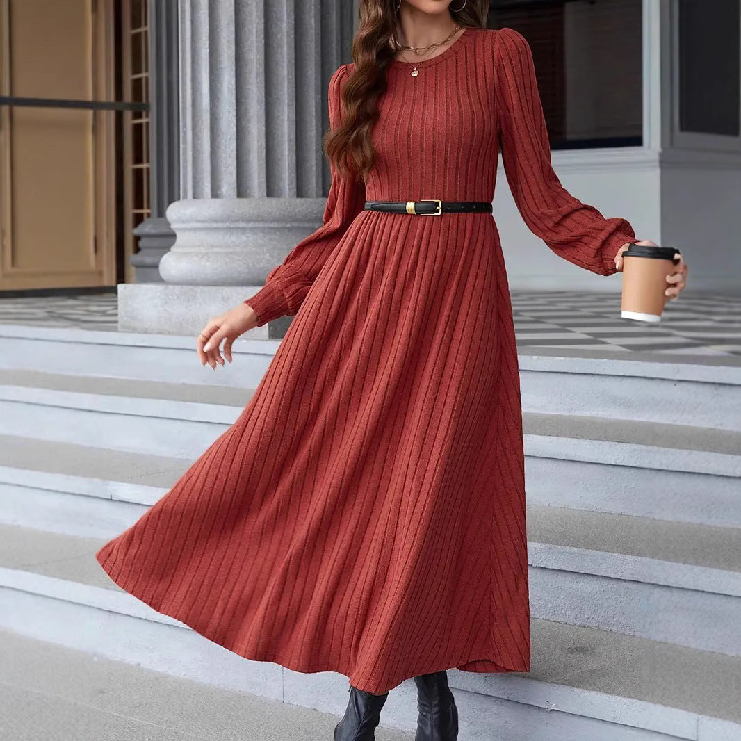 Robe maxi en tricot pour femmes à manches longues Chic und Stil