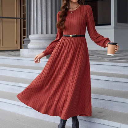 Robe maxi en tricot pour femmes à manches longues Chic und Stil