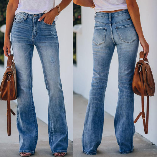 Jean évasé pour femmes avec taille haute et coupe décontractée Chic und Stil