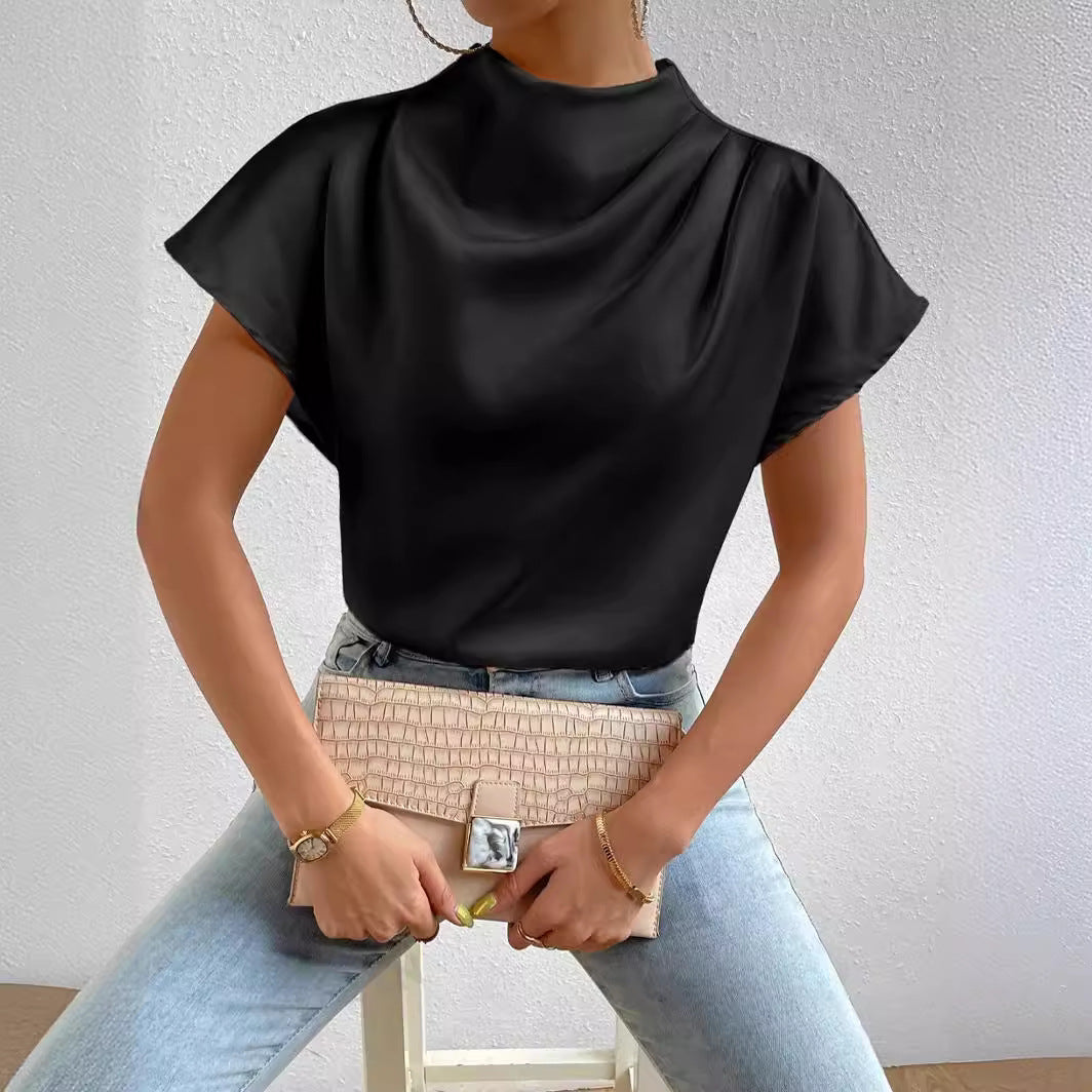 Dames Chemisier Satin Modique Chic und Stil