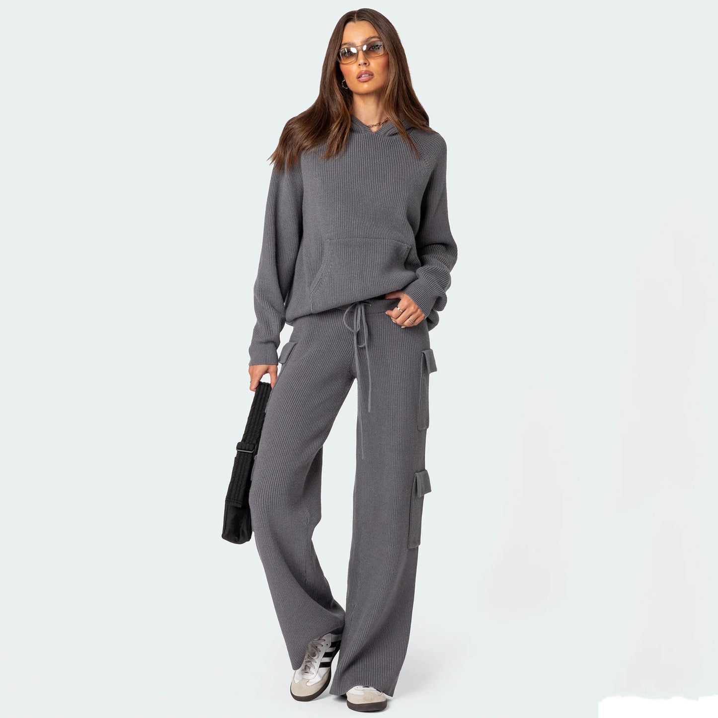 Dames Pull en tricot confortable avec capuche Chic und Stil
