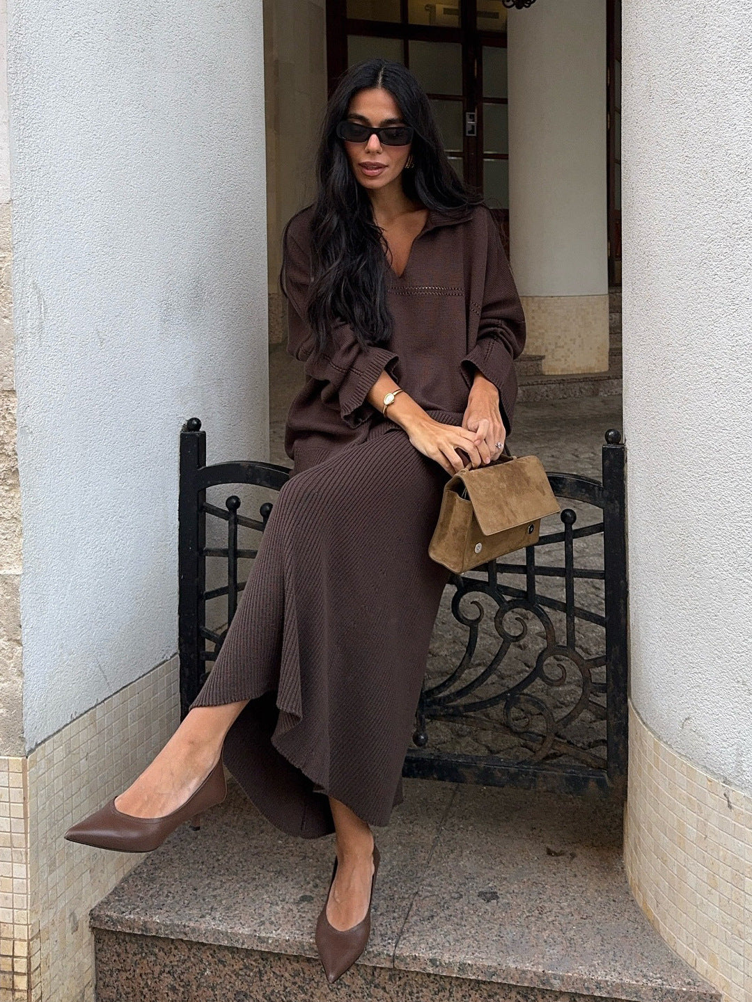 Dames Ensemble en tricot élégant en matériau de haute qualité Chic und Stil