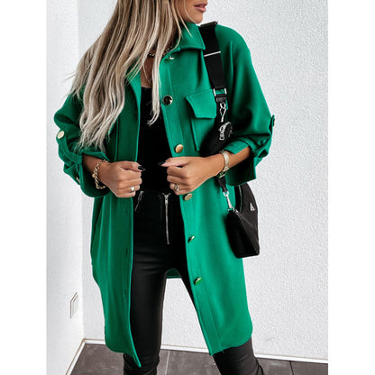 Chemise overshirt femme élégante avec poches pratiques et devant à pressions Chic und Stil