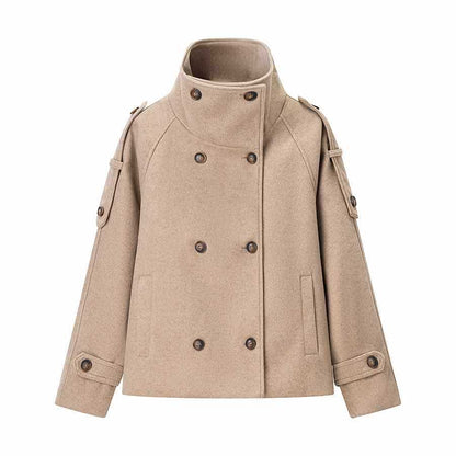 Dames élégant manteau matelassé avec col montant et poches pratiques Chic und Stil
