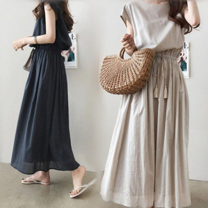 Robe maxi de loisir pour femmes avec taille à cordon Chic und Stil