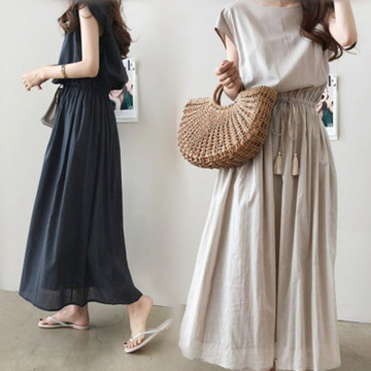 Robe maxi de loisir pour femmes avec taille à cordon Chic und Stil