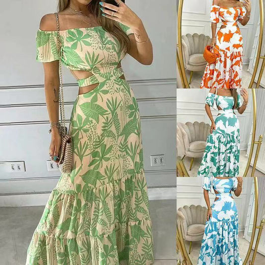 Robe Maxi à Volants Off-Shoulder pour Femmes Chic und Stil