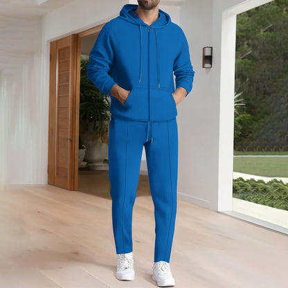 Men's leisure hoodie set and jogger pants with modern chic and style design