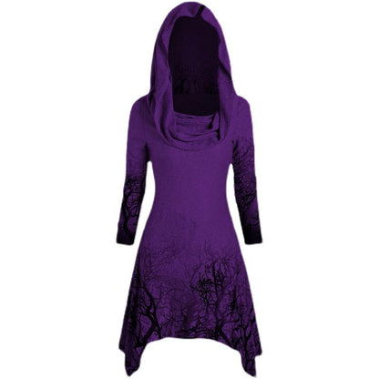 Robe à capuche pour femmes avec design graphique d'arbre Chic und Stil