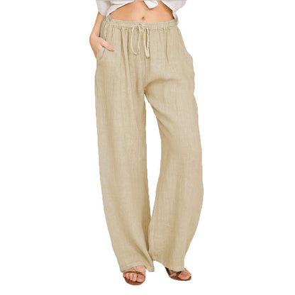 Women Comfortable and Casual Linen Pants with Elastic Waist Chic and Style